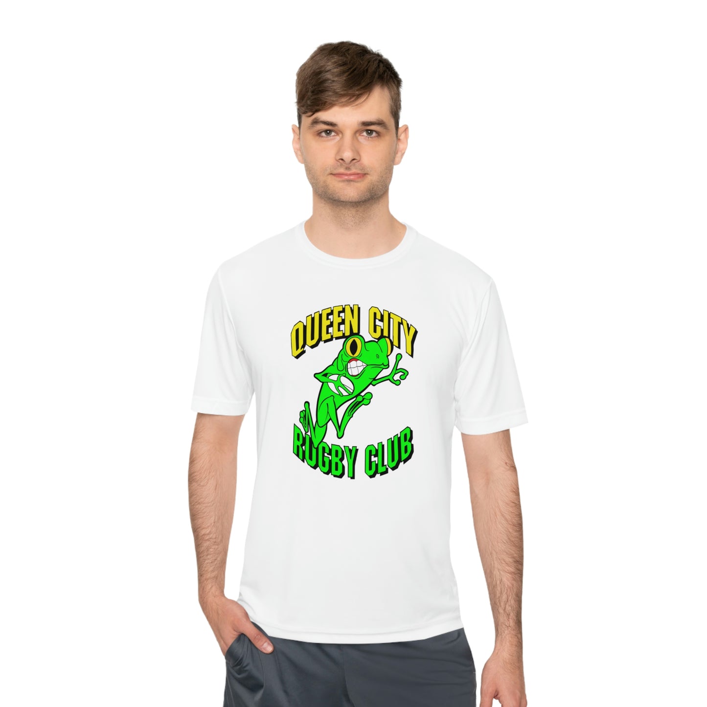 Unisex Moisture Wicking Tee | QCRFC Frogs Logo