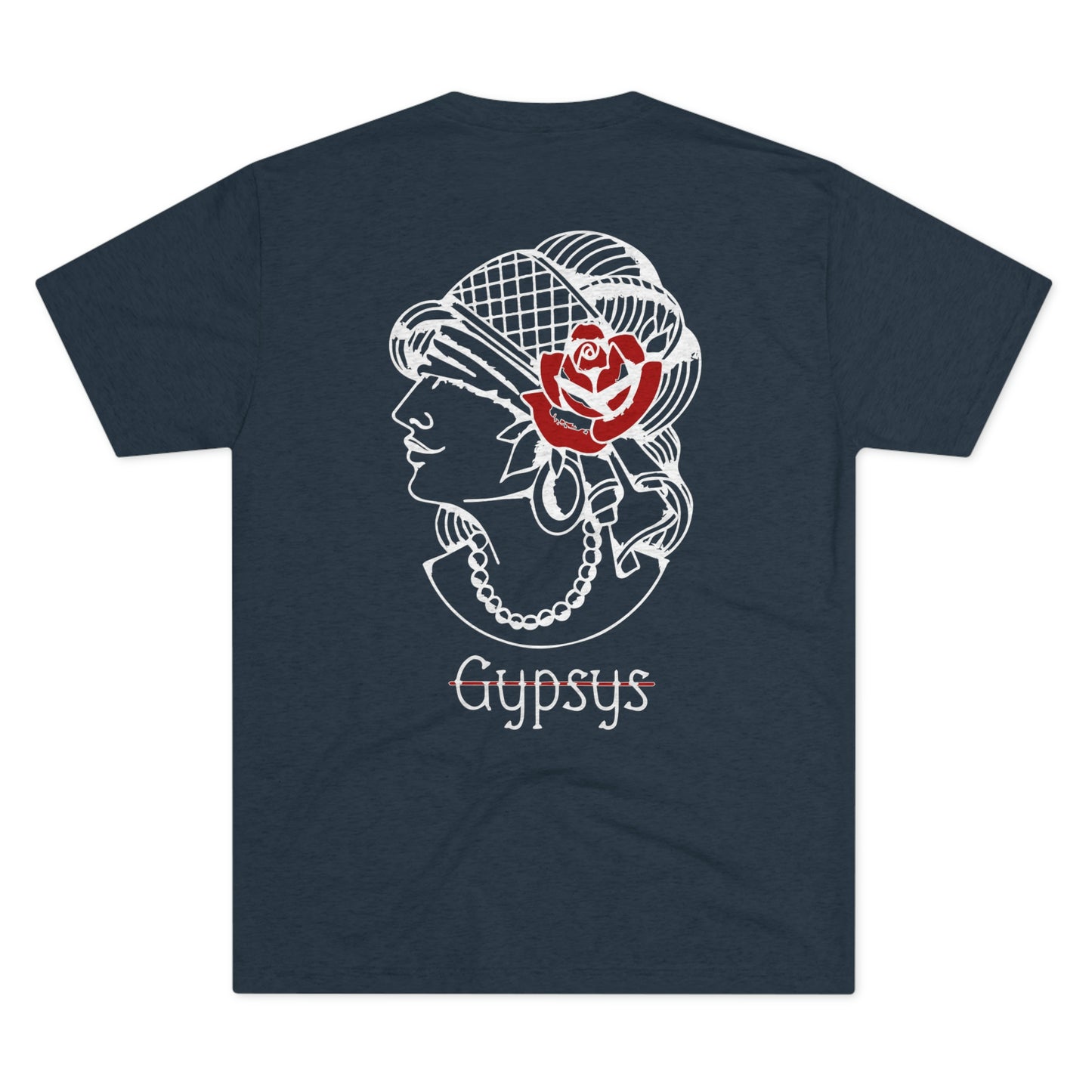 Unisex Tri-Blend Crew Tee | Gypsy's Red Rose Gypsy Lady (by @ryseart)