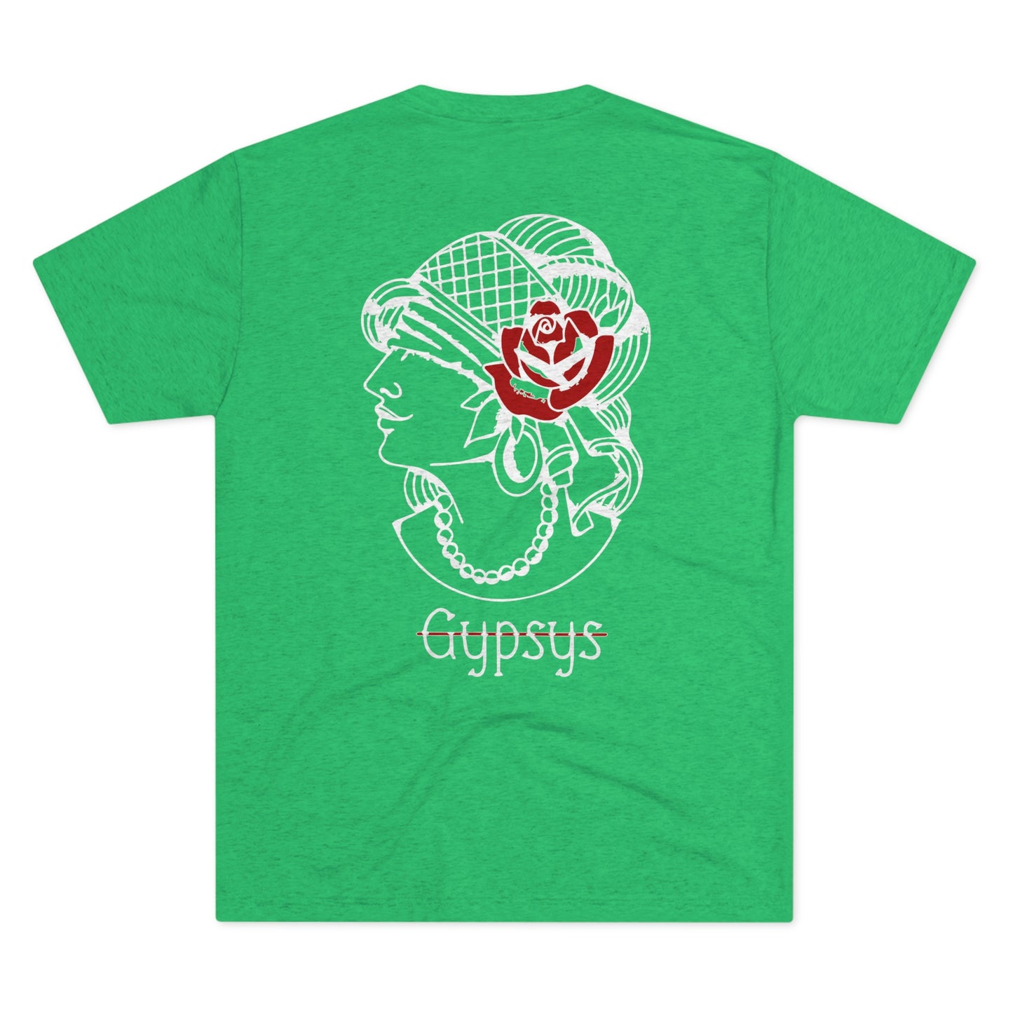 Unisex Tri-Blend Crew Tee | Gypsy's Red Rose Gypsy Lady (by @ryseart)