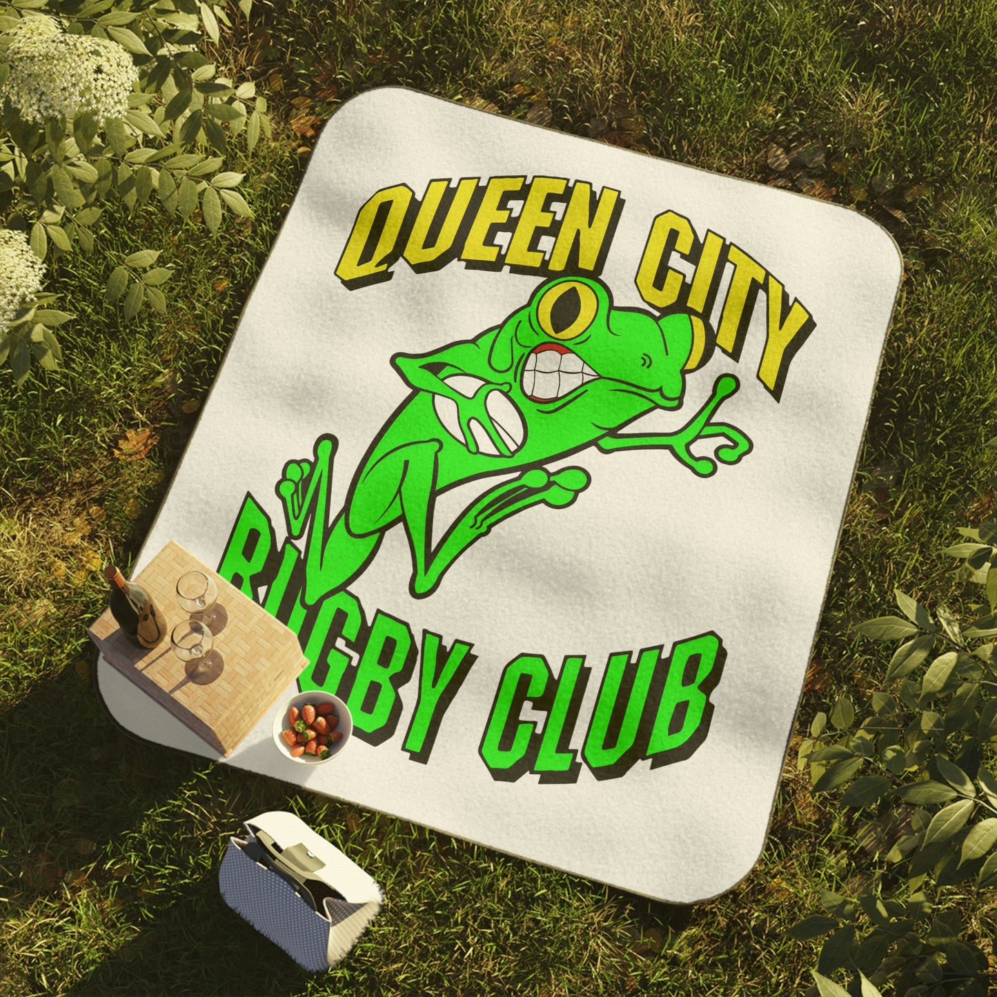 Picnic Blanket 61"x51" | QCRFC Frogs Logo