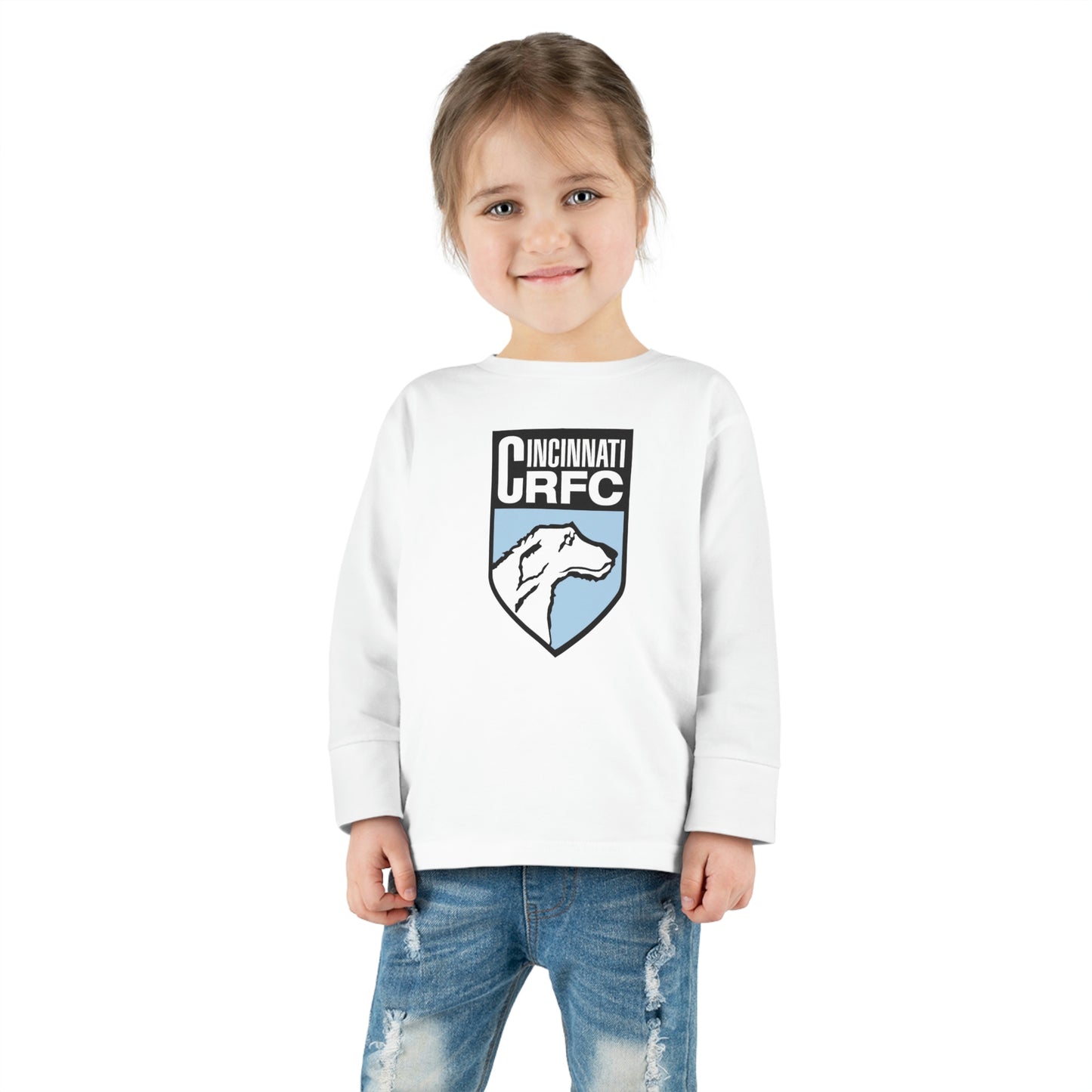 Toddler Long Sleeve Shirt | CRFC Wolfhounds Blue Crest