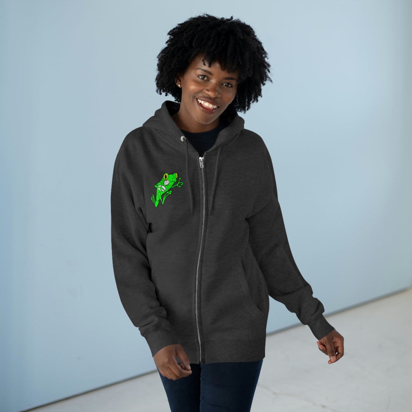 Unisex Premium Full Zip Hoodie | QCRFC Frogs Logo