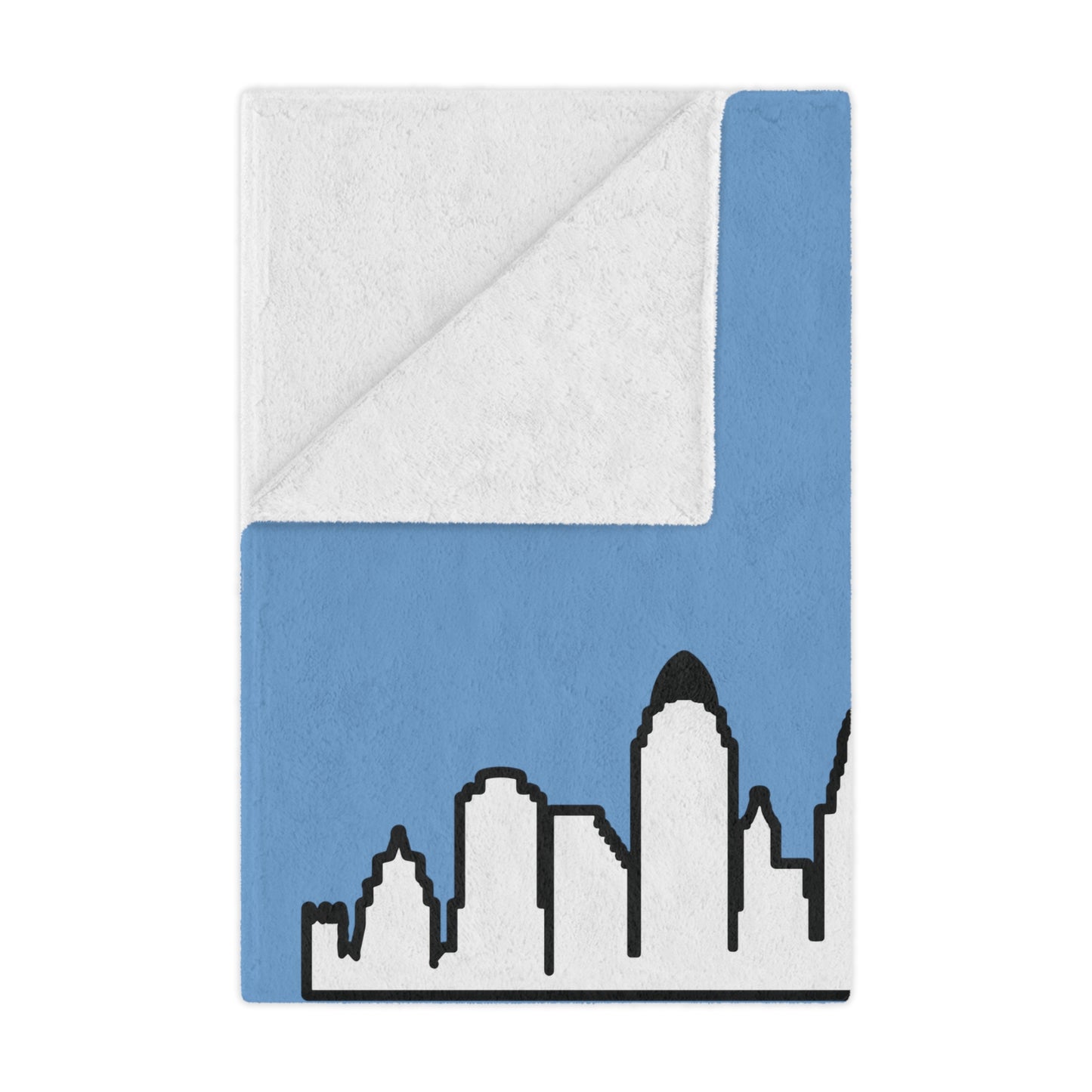 Minky Blanket Blue | CRFC Wolfhounds Cityscape White
