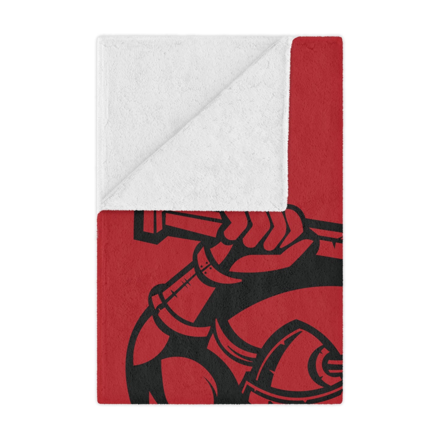 Minky Blanket Red | Norsemen Hockey Black Logo