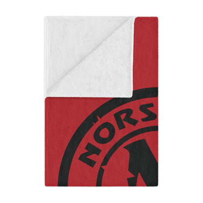 Minky Blanket Red | Norsemen Hockey Alt Logo Black