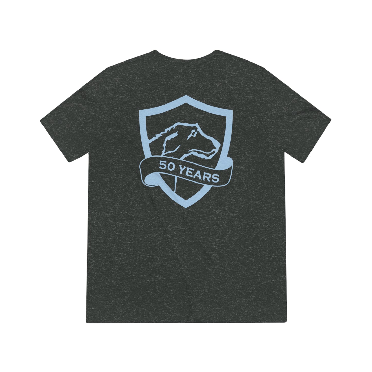 Unisex Triblend Tee | CRFC Wolfhounds 50th Banner Blue