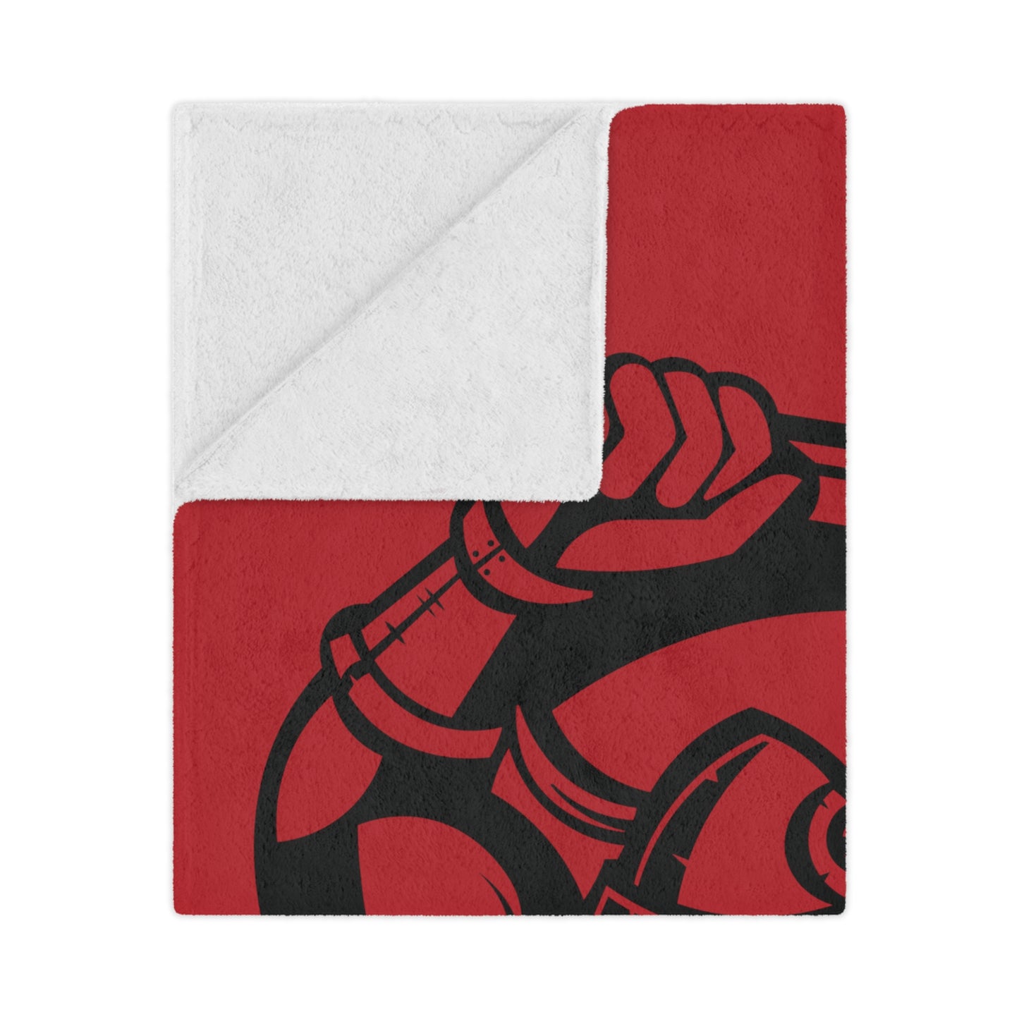 Minky Blanket Red | Norsemen Hockey Black Logo