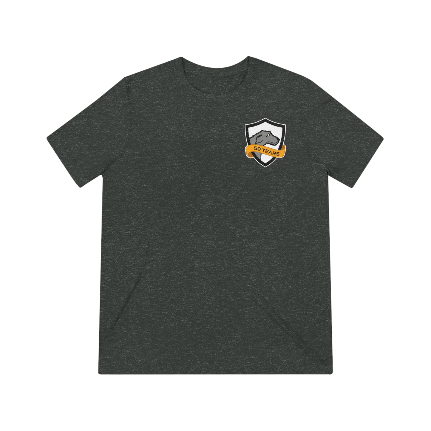 Unisex Triblend Tee | CRFC Wolfhounds 50th Banner Blue