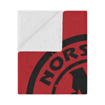 Minky Blanket Red | Norsemen Hockey Alt Logo Black