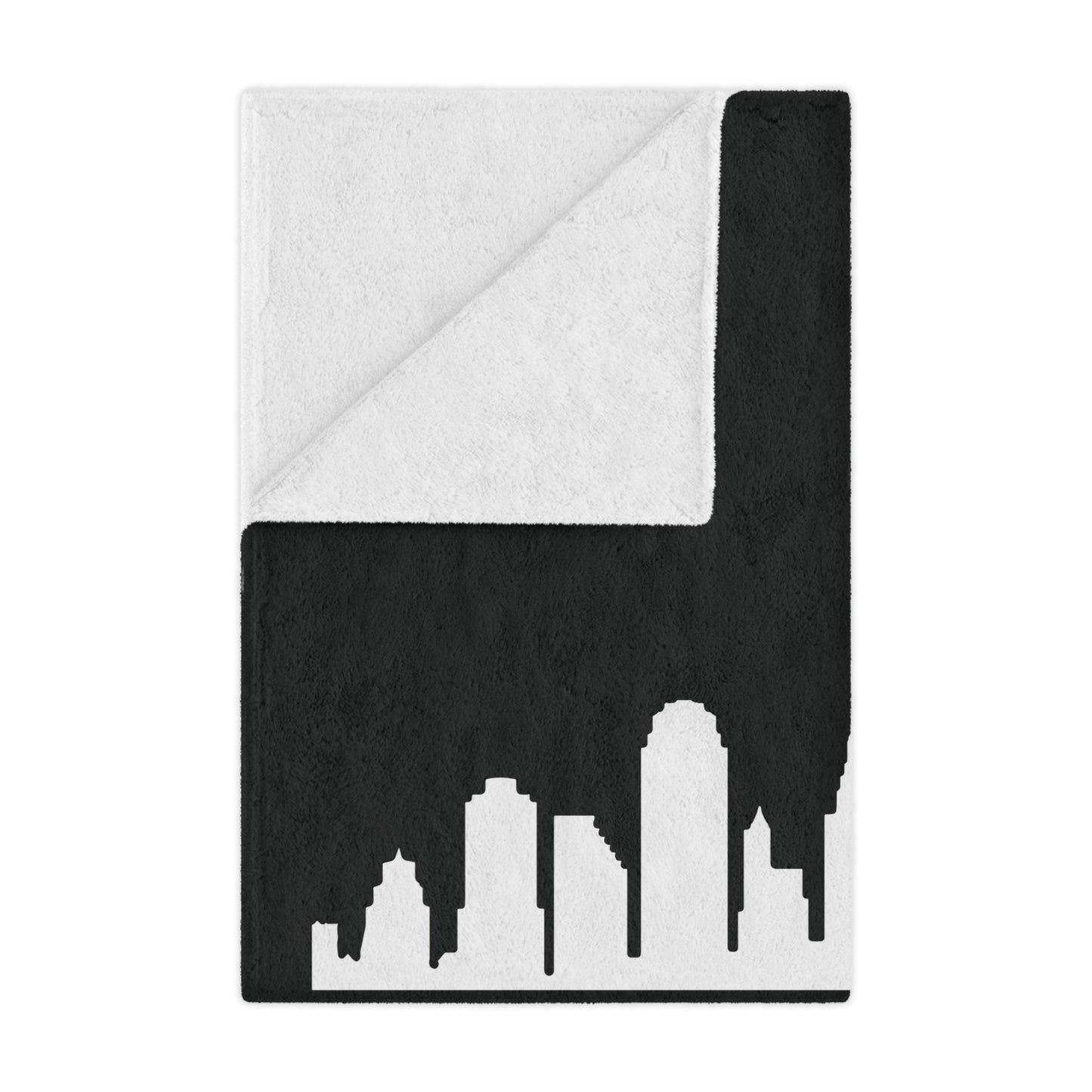 Minky Blanket Black | CRFC Wolfhounds Cityscape White