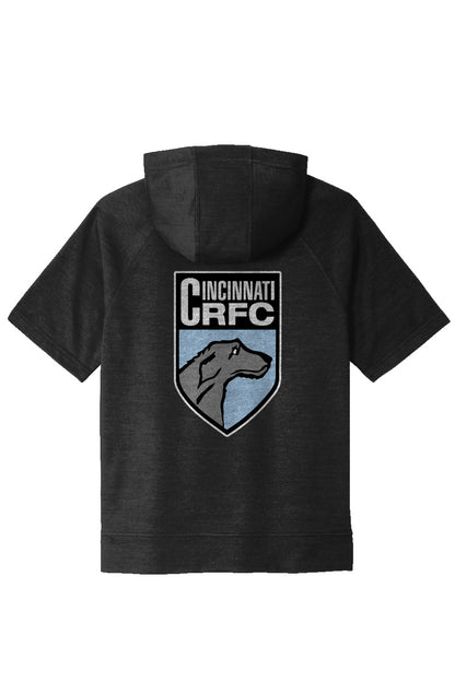 Tri-Blend Fleece S/S Hooded Pullover | CRFC Wolfhounds Crest Blue