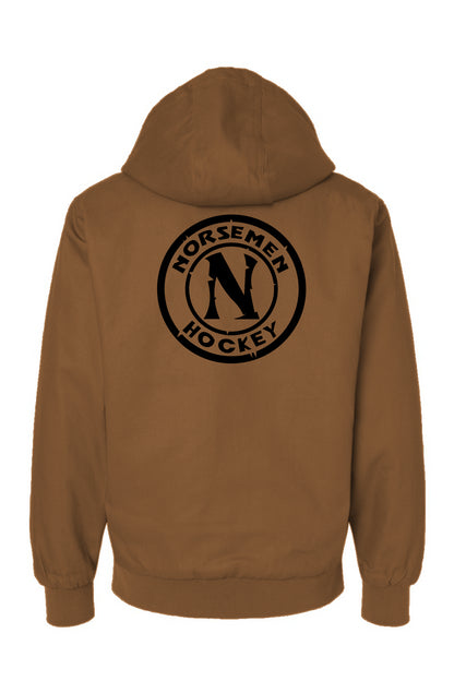 Canvas Workwear Jacket Sand | Norsemen Ice Hockey Logo Atl Black