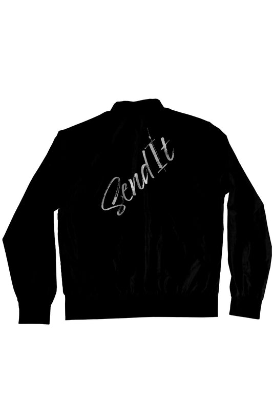 Lightweight Bomber Jacket Black | SendIt LTD Sideways