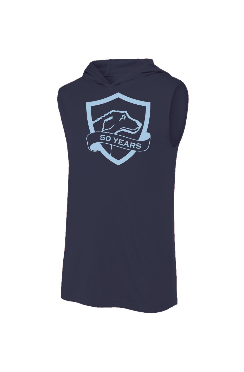 Sport-Tek Sleeveless Hoodie | CRFC Wolfhounds 50th Banner Blue