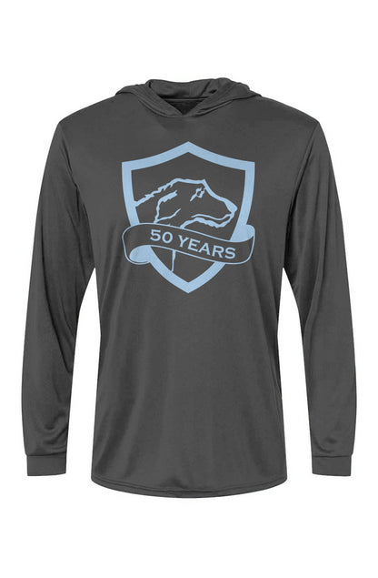 Bahama Hooded LS Tee | CRFC Wolfhounds 50th Banner Blue