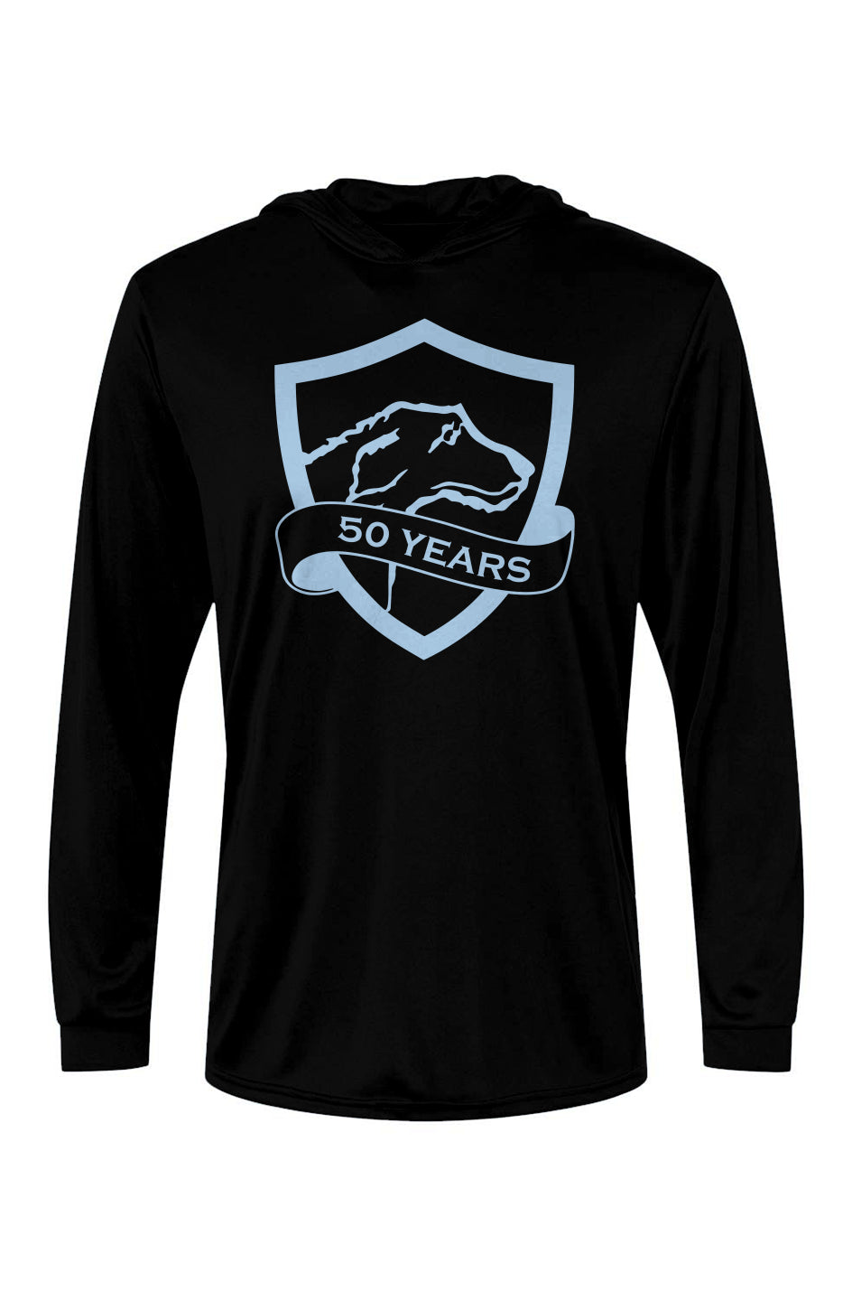 Bahama Hooded LS Tee | CRFC Wolfhounds 50th Banner Blue