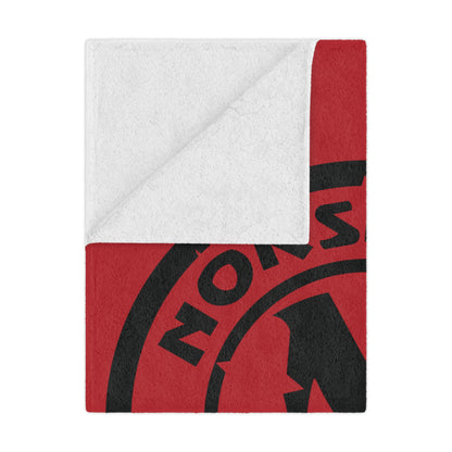 Minky Blanket Red | Norsemen Hockey Alt Logo Black