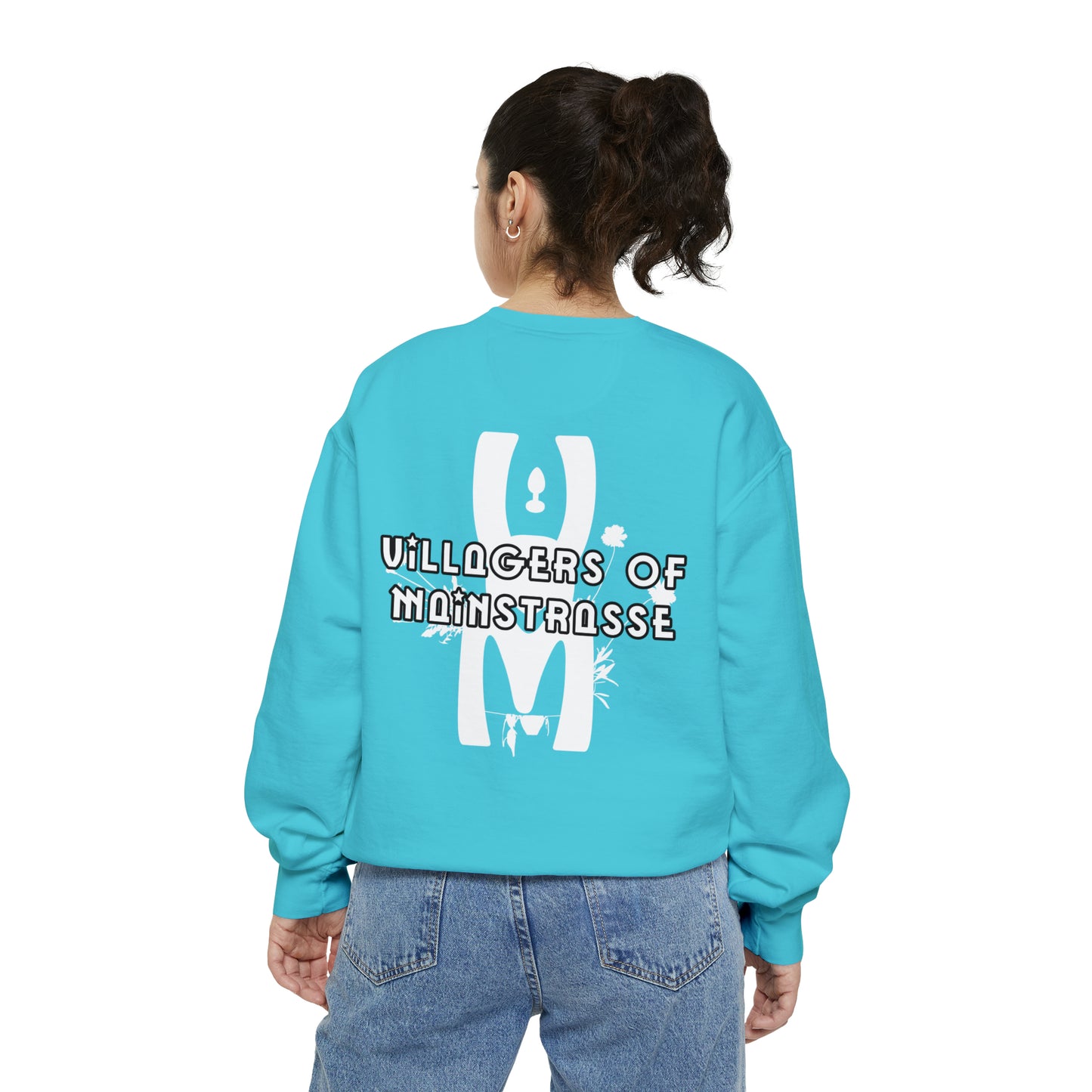 Unisex Comfort Colors Crewneck Sweatshirt | Villagers of Mainstrasse VOM Words w/ Sights