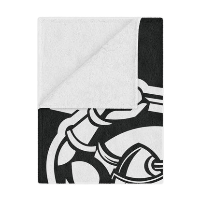 Minky Blanket Black | Norsemen Hockey White Logo