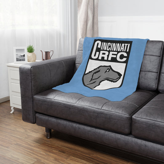 Minky Blanket Blue | CRFC Wolfhounds White Crest