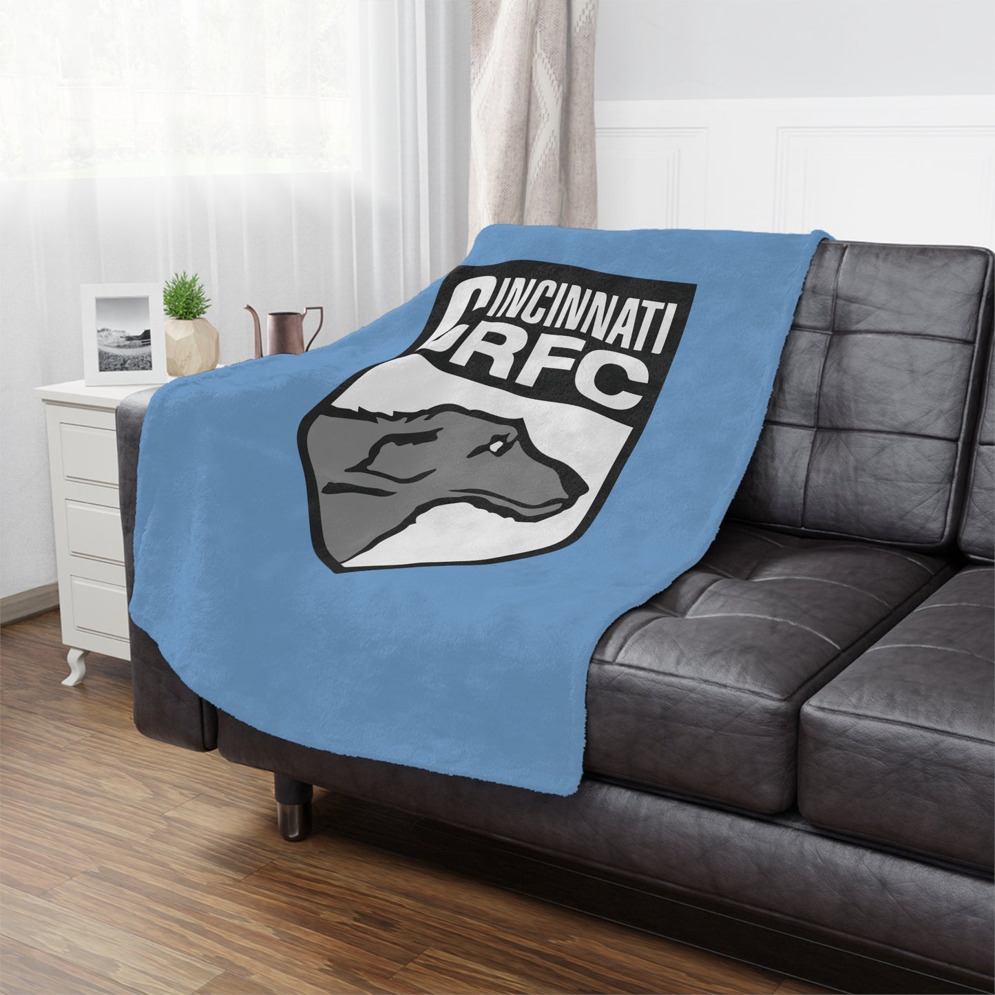 Minky Blanket Blue | CRFC Wolfhounds White Crest