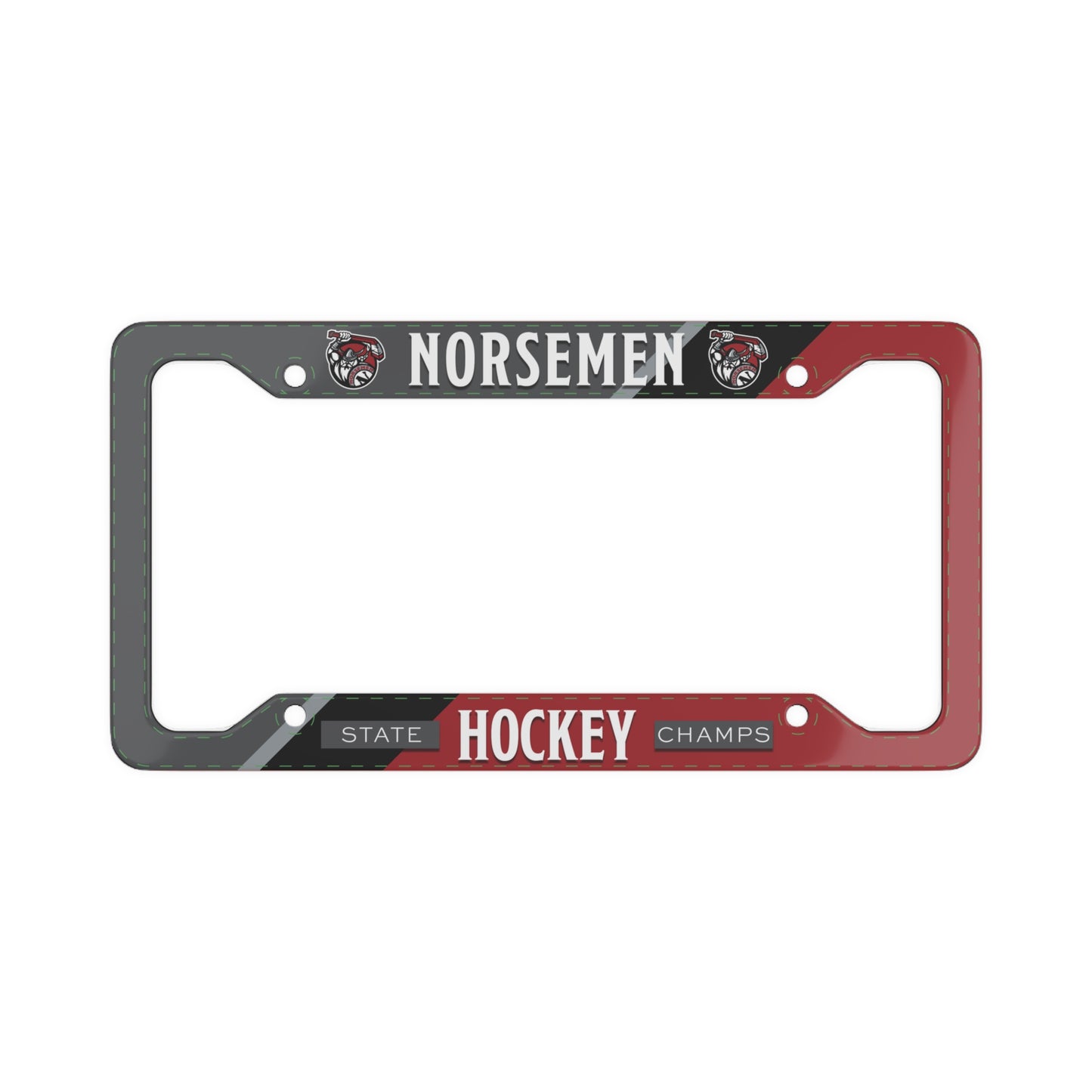 License Plate Cover | Norsemen Hockey State Champs Design