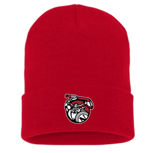 Embroidered Cuffed Beanie Red | Norse Hockey Logo