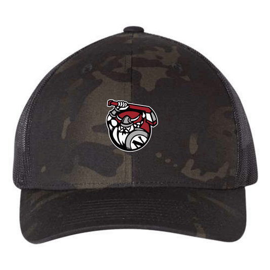 Embroidered Multicam Retro Trucker Cap | Norse Hockey Logo