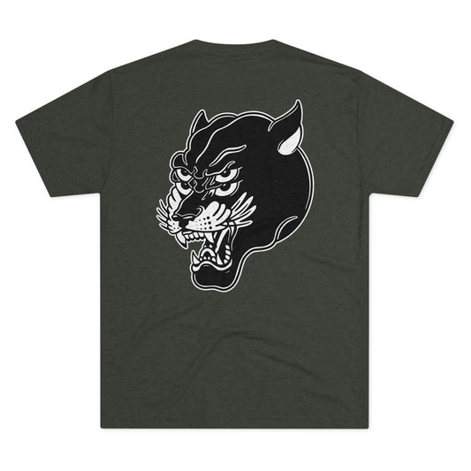Unisex Tri-Blend Crew Tee | Mothers Tattoo Double Panther Logo by Brendan Houston (IG: @ohbhave)