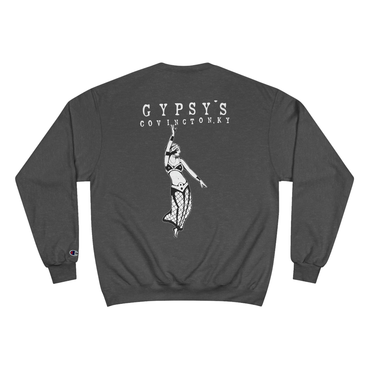 Unisex Champion Crewneck Sweatshirt | Gypsy's Dancing Gypsy Lady (by @tylerabnertattoo)