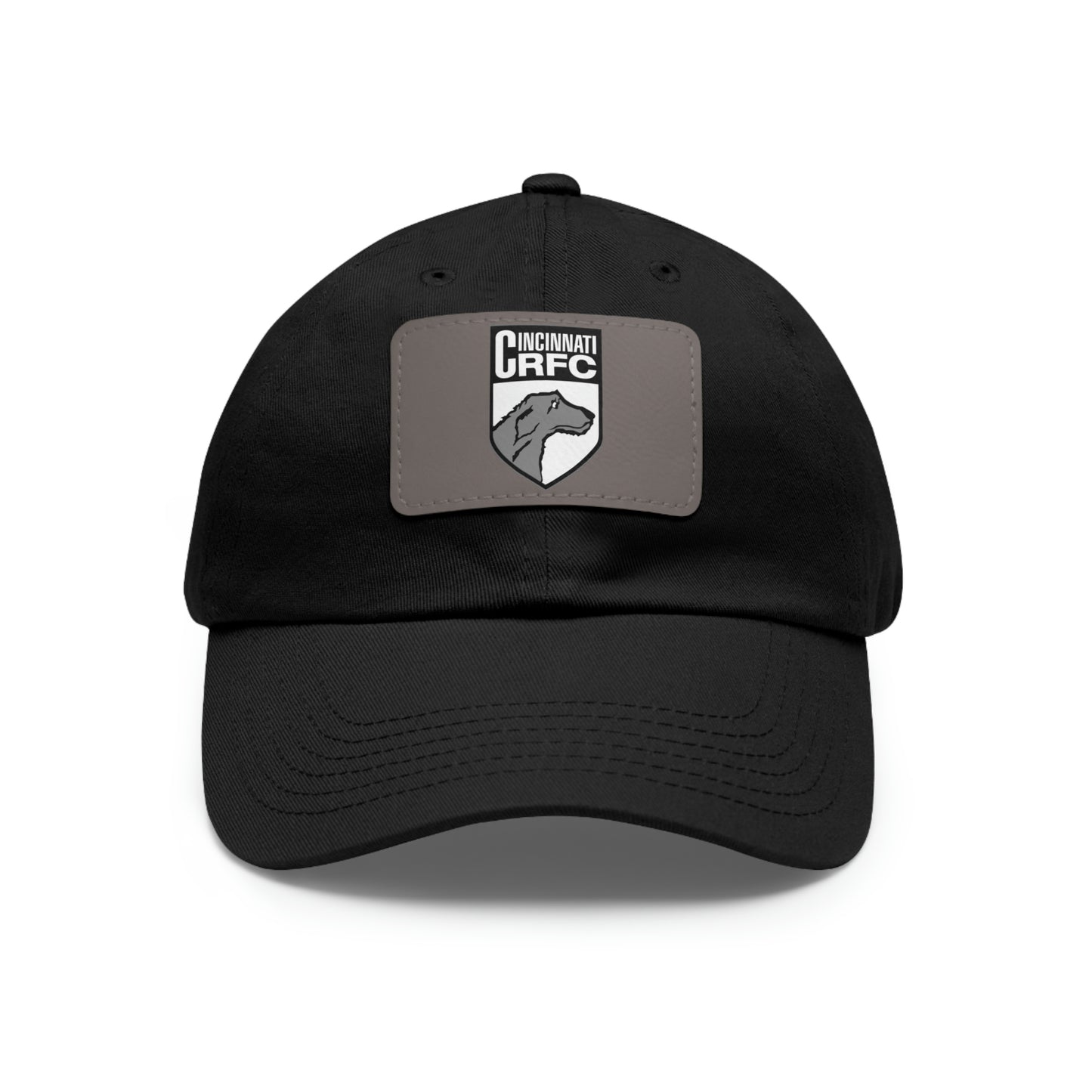 Dad Hat with Rectangle Leather Patch | CRFC Wolfhounds White Crest