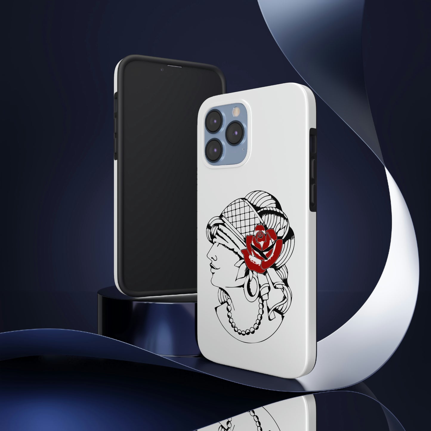 White Tough Phone Cases | Gypsy's Red Rose Gypsy Lady (by @ryseart)