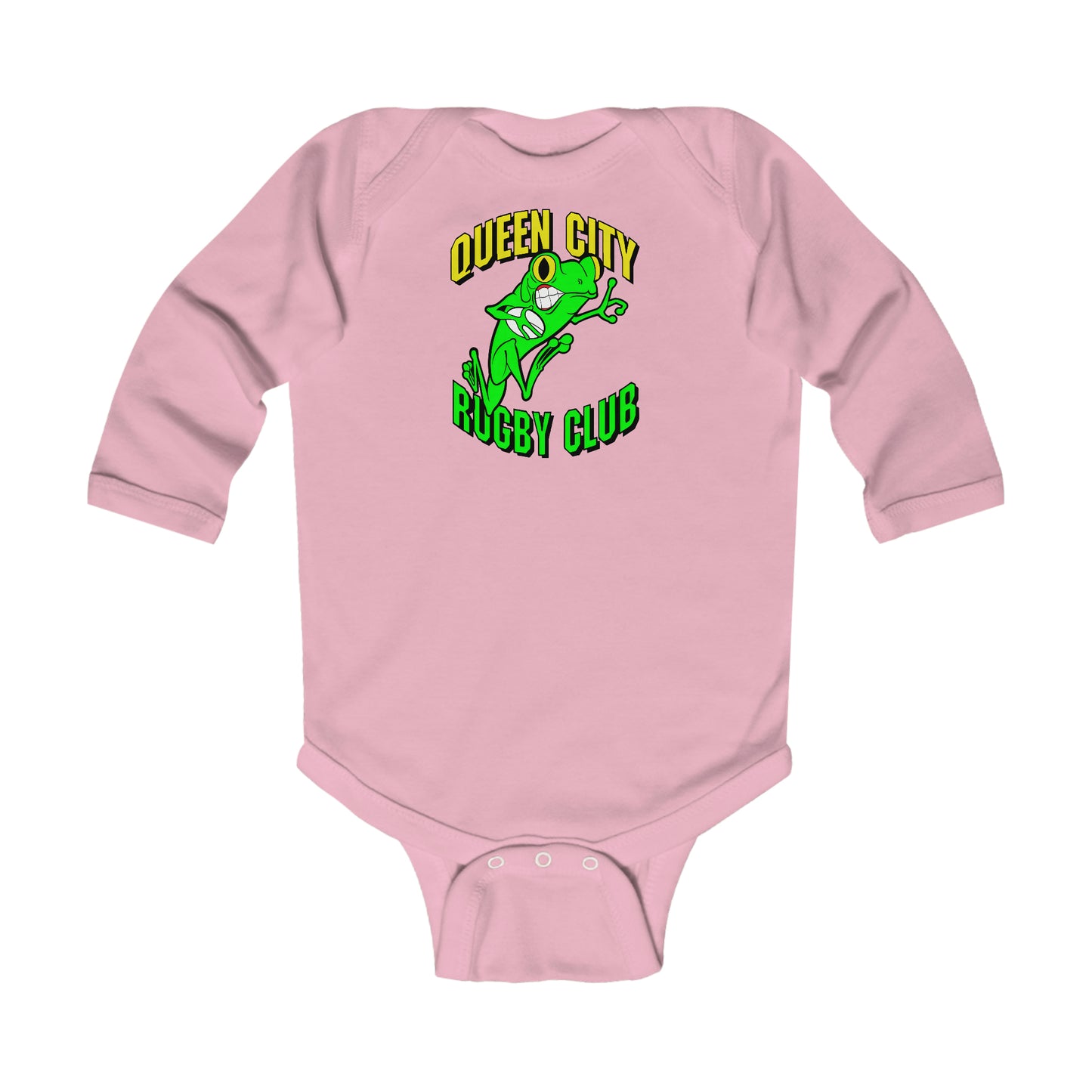 Infant Long Sleeve Onesie | QCRFC Frogs Logo
