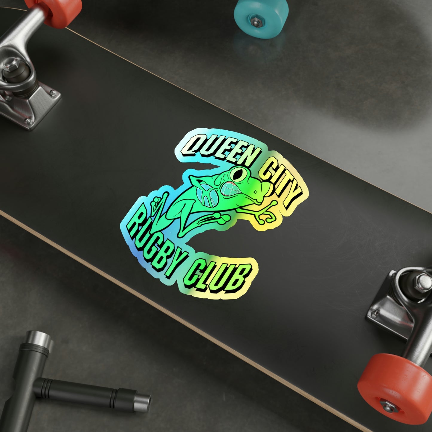 Holographic Die-cut Sticker | QCRFC Frogs Logo