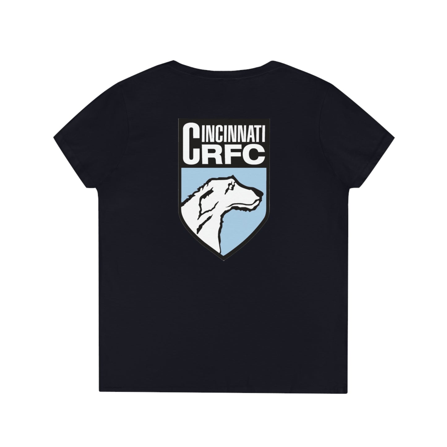 Women' V-Neck T-Shirt | CRFC Wolfhounds Blue Crest