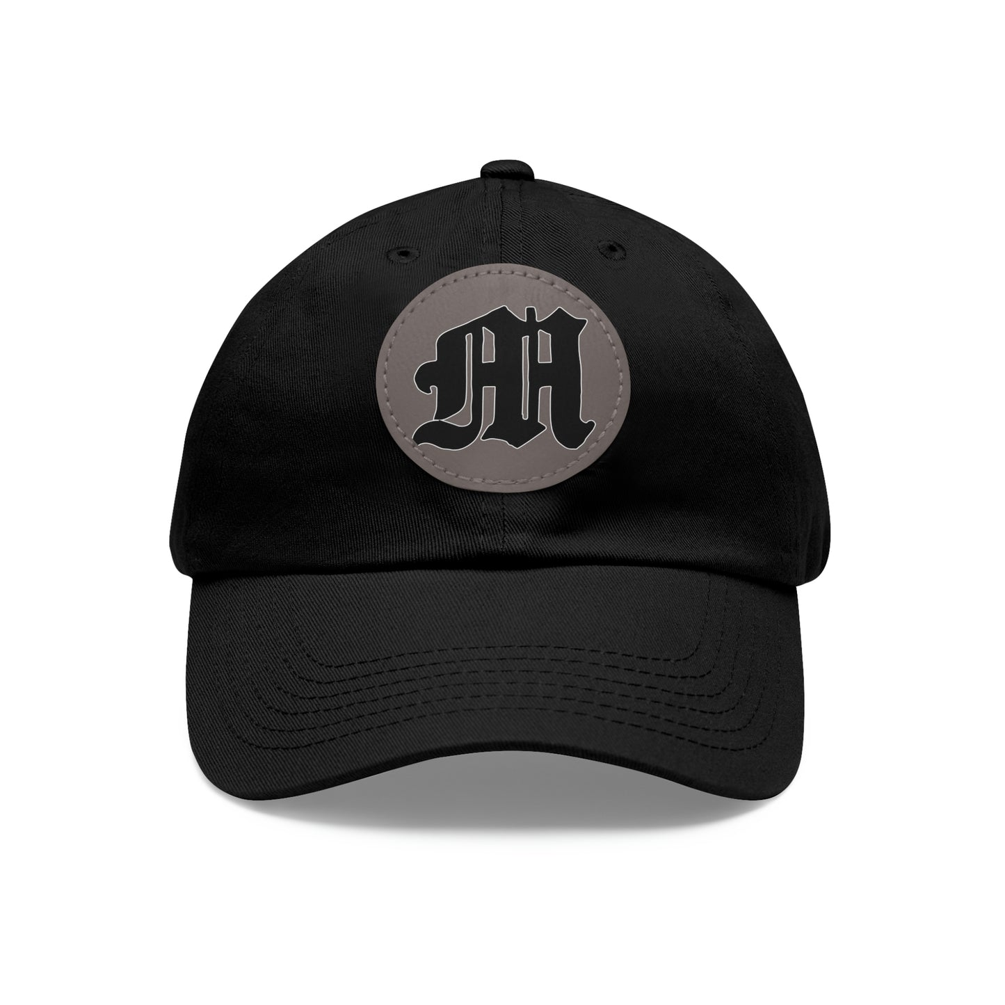 Dad Hat with Leather Round Patch | Mothers Tattoo M Logo