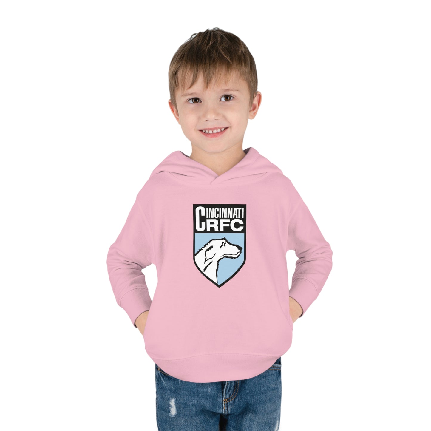 Toddler Pullover Fleece Hoodie | CRFC Wolfhounds Blue Crest