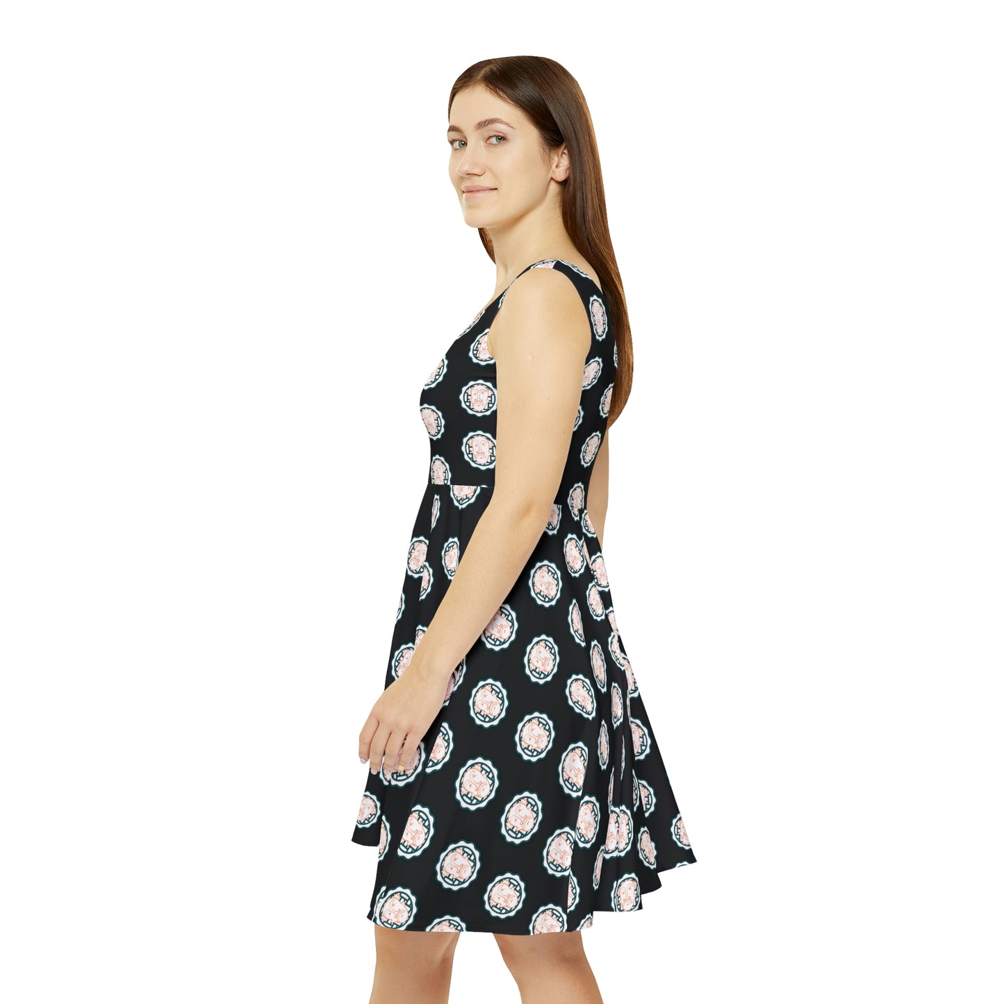 Old Man Tom's Grumpy Black Women's Skater Dress