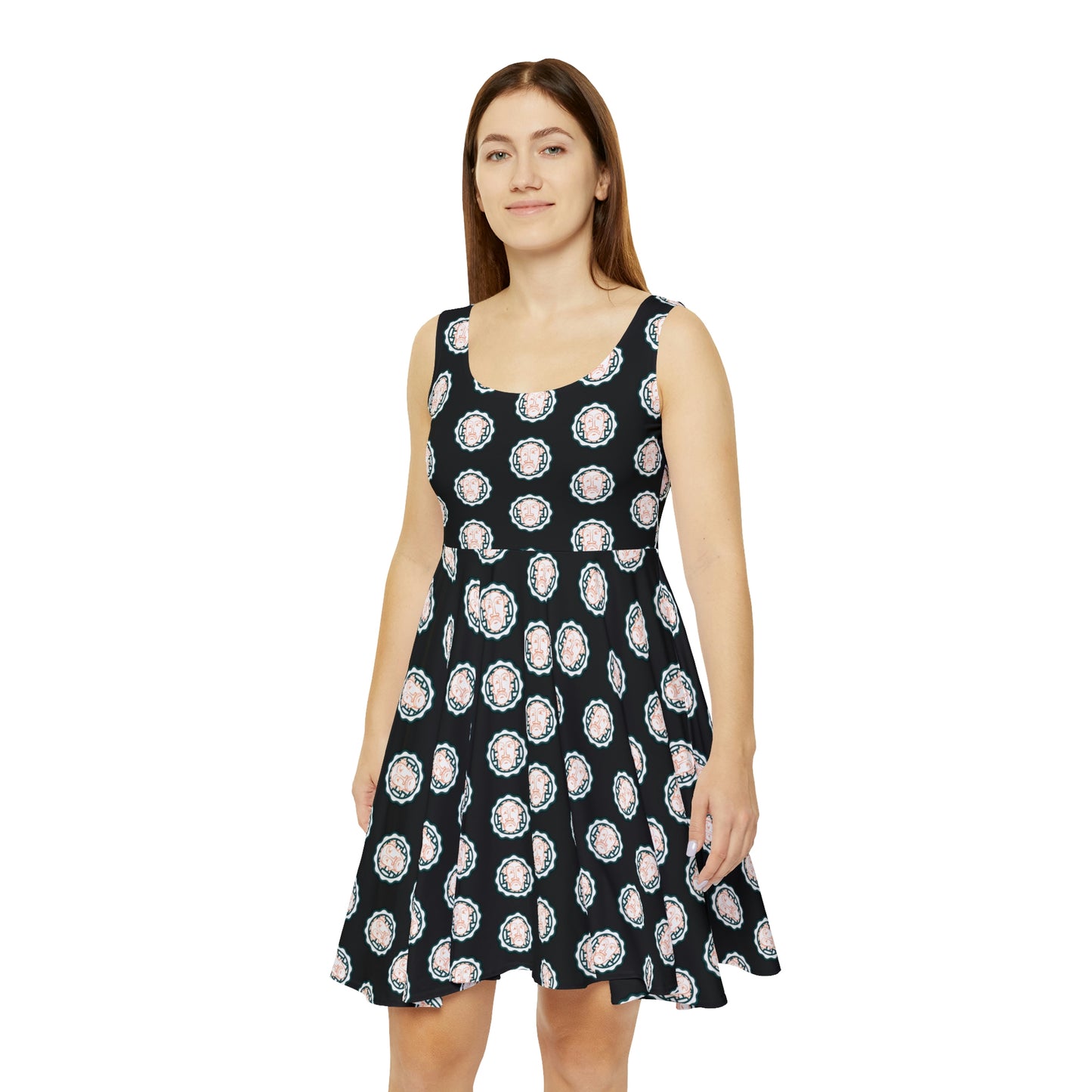 Old Man Tom's Grumpy Black Women's Skater Dress