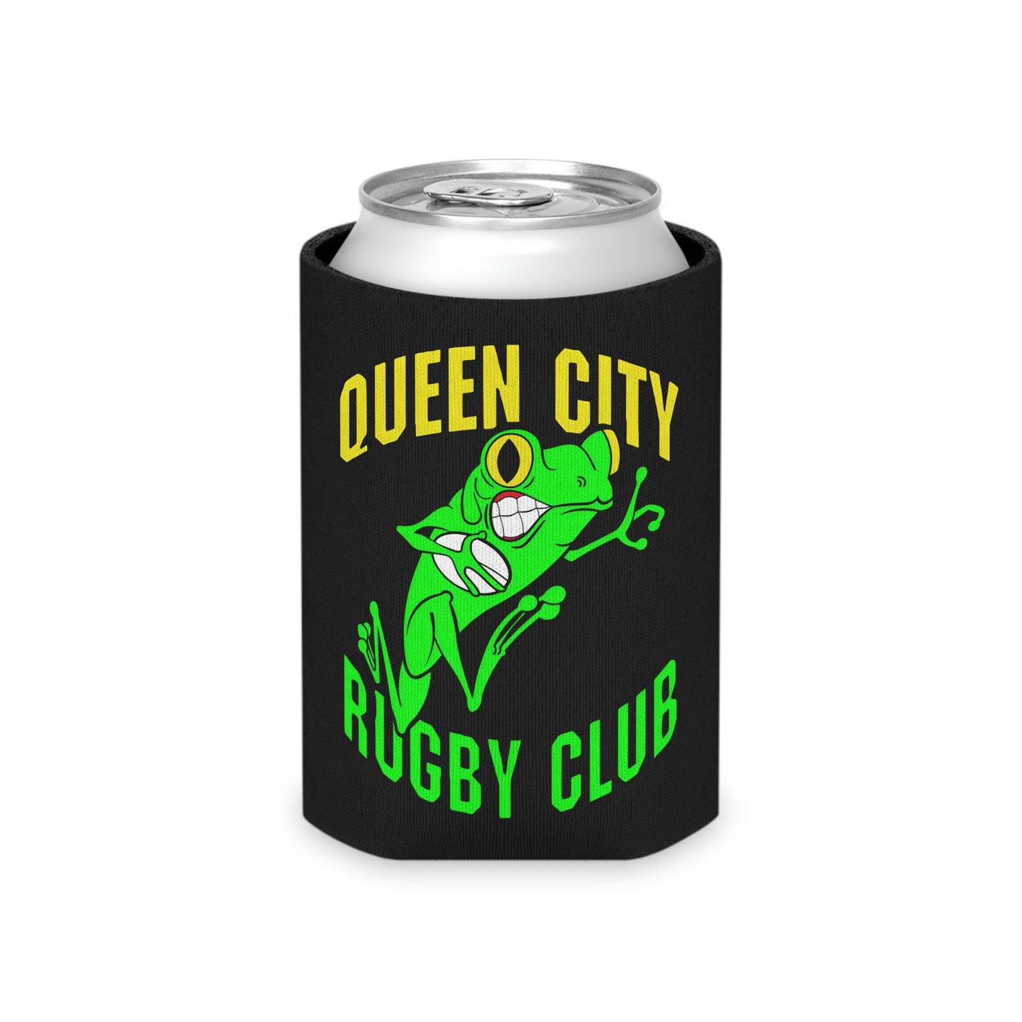 Black Coozie (Reg. & Thin) | QCRFC Frogs Logo