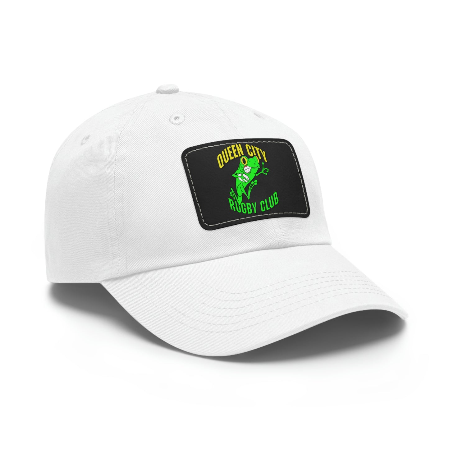 Dad Hat w/ Rectangle Leather Patch | QCRFC Frogs Logo