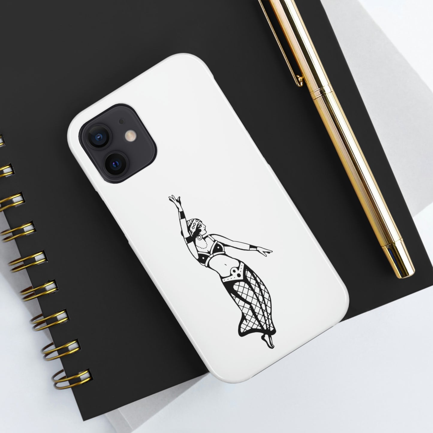 White Tough Phone Cases | Gypsy's Dancing Gypsy Lady (by @tylerabnertattoo)