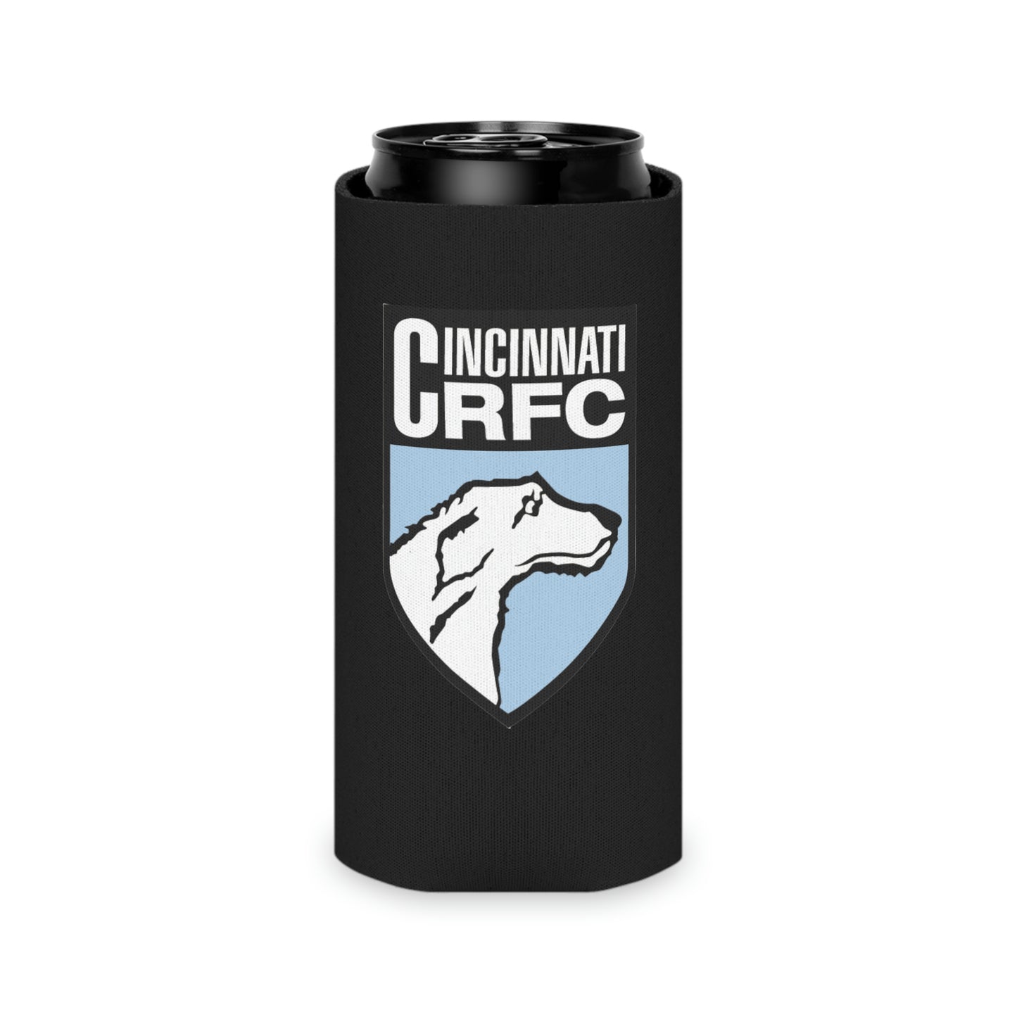 Black Coozie (Reg. & Thin) | CRFC Wolfhounds Blue Crest