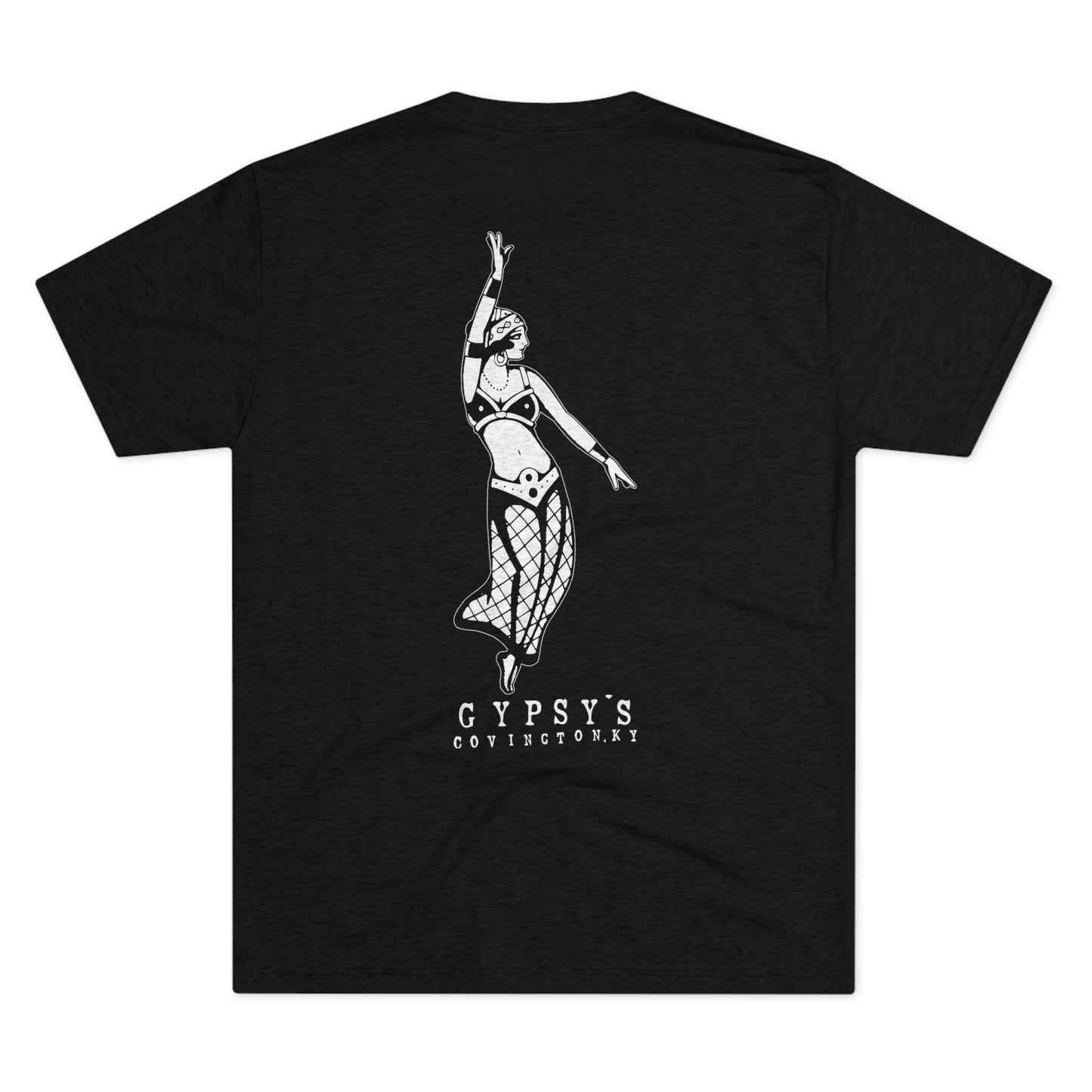 Unisex Tri-Blend Crew Tee | Gypsy's Dancing Gypsy Lady (by @tylerabnertattoo)