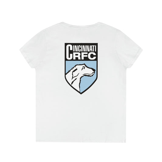 Women' V-Neck T-Shirt | CRFC Wolfhounds Blue Crest