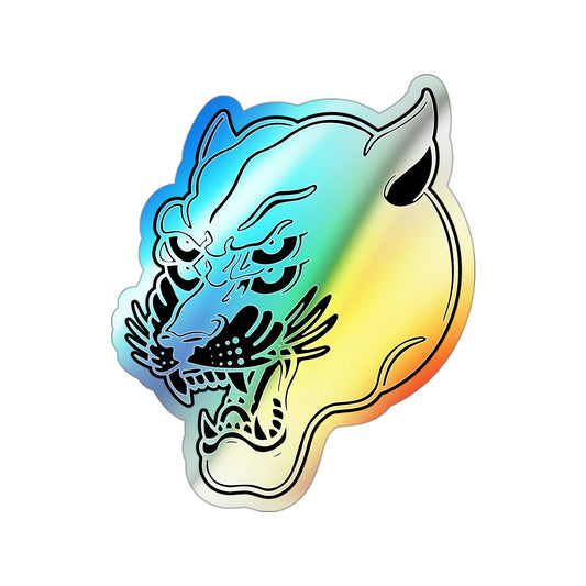 3"x3" Holographic Die-cut Sticker | Mothers Tattoo Double Panther Logo by Brendan Houston (IG: @ohbhave)