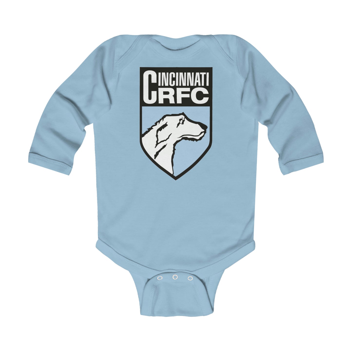 Infant Long Sleeve Onesie | CRFC Wolfhounds Blue Crest