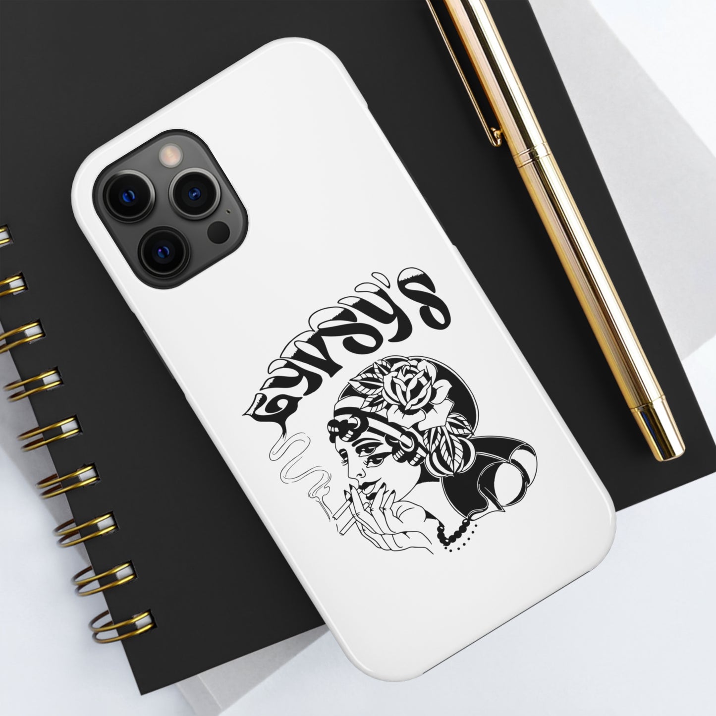White Tough Phone Cases | Gypsy's Double Gypsy Lady (by @ohbhave)