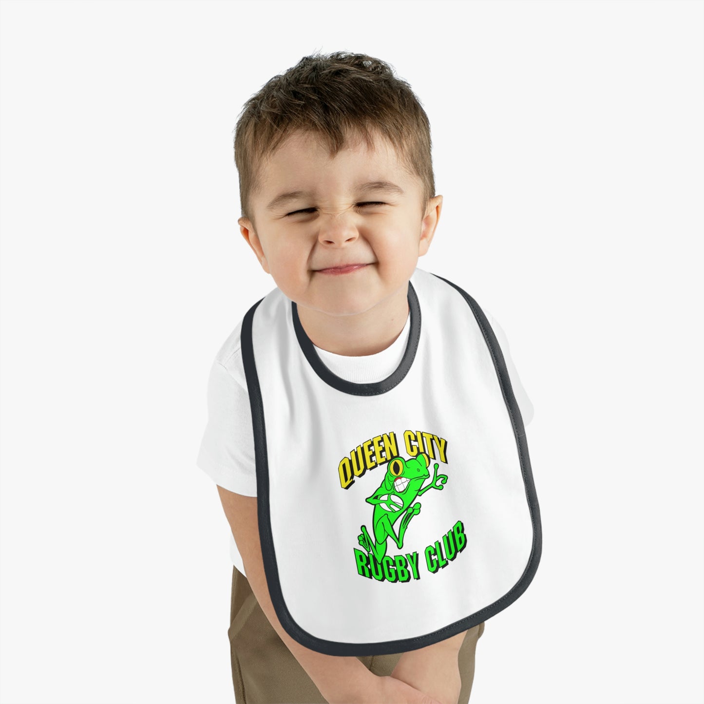 Baby Bib | QCRFC Frogs Logo