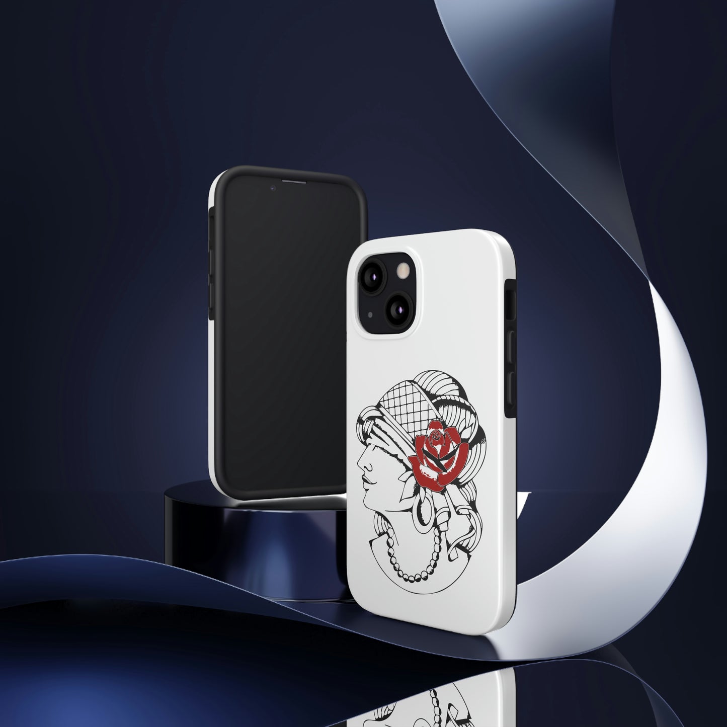 White Tough Phone Cases | Gypsy's Red Rose Gypsy Lady (by @ryseart)